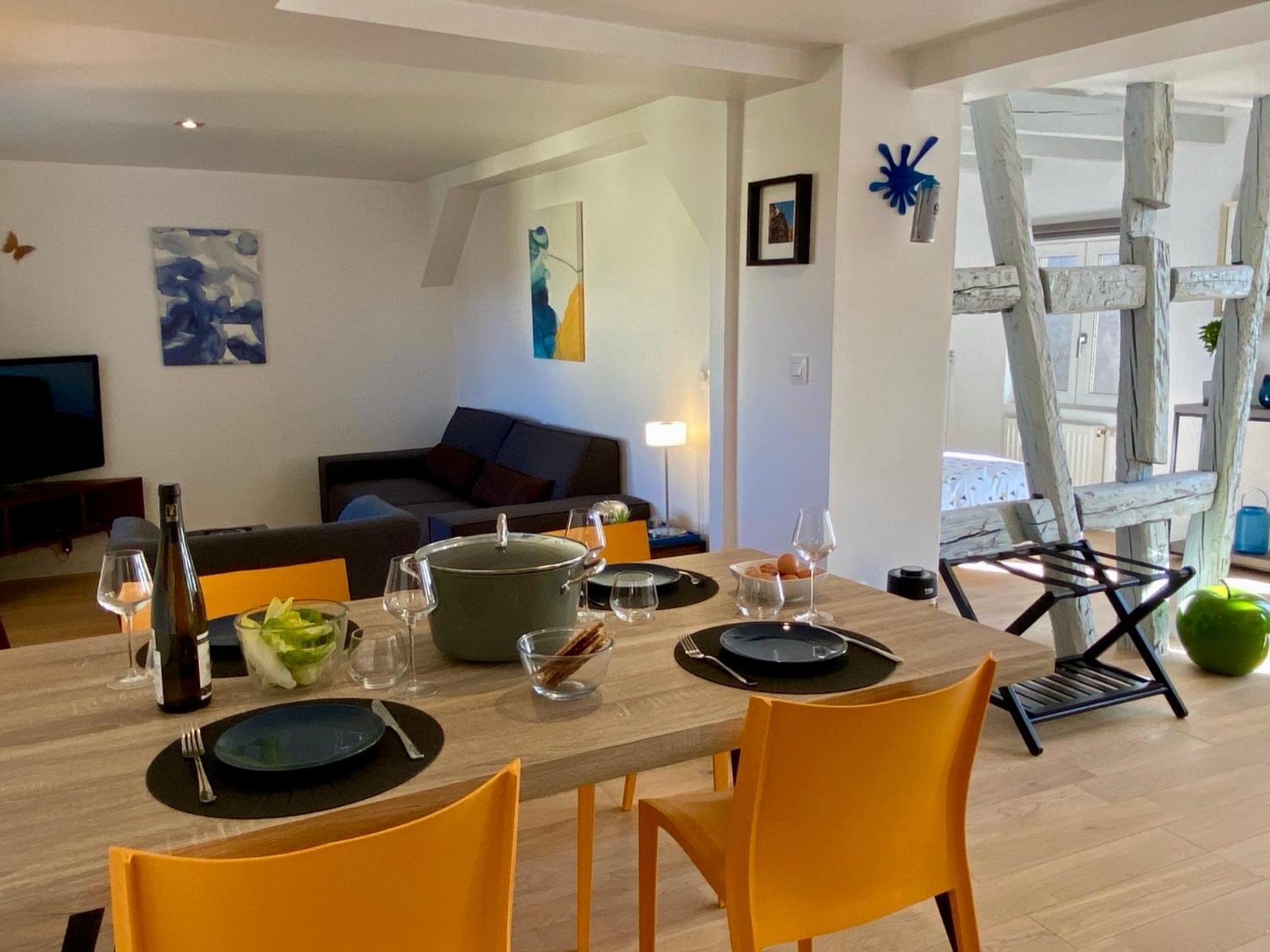 Duplex Le 12 - Appartement Avec Terrasse Dans Le Vignoble - 5 Mn Du Centre De Colmar Wettolsheim Buitenkant foto